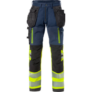 Fristads-rakentajan stretch housut lk 1 2568 STP , Hi-Vis Yellow/Navy image