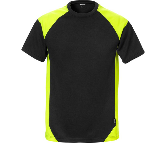 Koko: XL, Väri alkuperäinen: Musta/Neonkeltainen , Materiaali: 55 % puuvilla, 45 % polyesteri. kuva