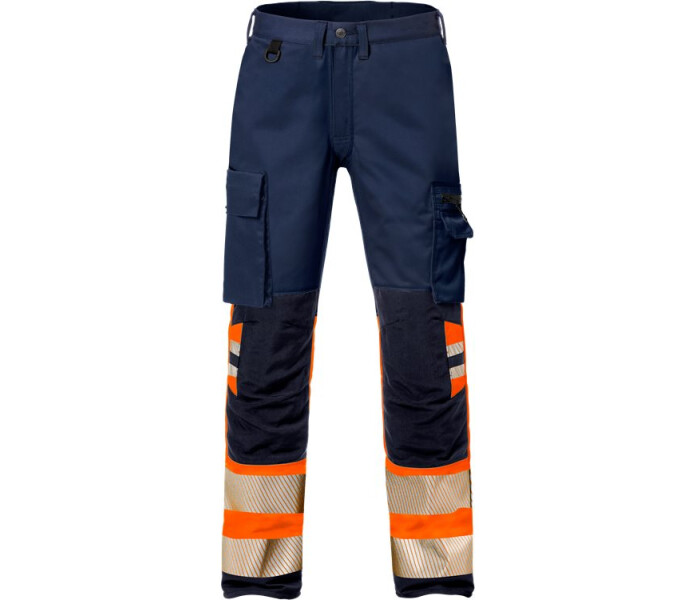 Koko: C44, Väri alkuperäinen: Neonoranssi/Tummansininen, Materiaali: 80 % polyesteri, 20 % puuvilla. 300 g/m². Stretch-kangas 91 % nailon, 9 % elastaani.   kuva