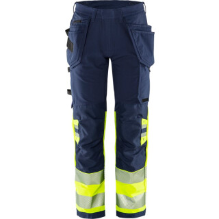 FRISTADS-Green high vis rakentajan stretch housut lk 1 2643 GSTP kuva