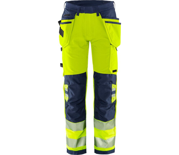 FRISTADS-Green high vis rakentajan stretch housut lk 2 2644 GSTP kuva