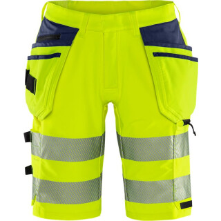 FRISTADS-Green high vis rakentajan stretch shortsit lk 2 2646 GSTP  kuva