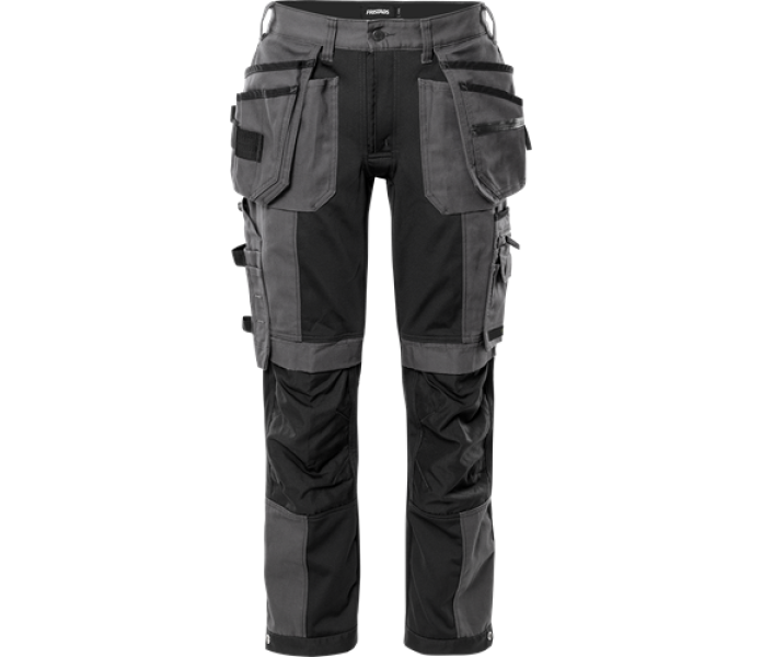 Koko: C150, Väri alkuperäinen: Harmaa/Musta, Materiaali: 60% puuvilla, 40% kierrätetty polyesteri, canvas. Stretch 44% PTT (osittain biopohjainen materiaali), 44% polyesteri, 12% kierrätetty polyesteri. image